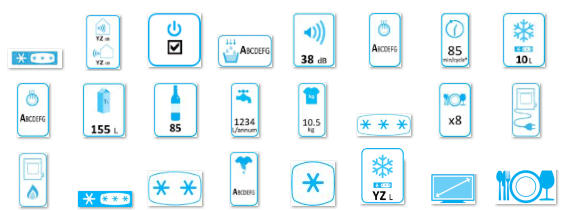 Icons for efficiency labels